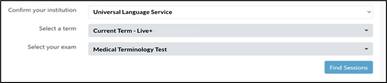 Medical Terminology Test Choice on ProctorU